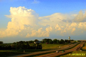 Bourbon Water Tower and Clouds