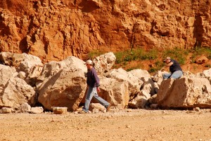 Scott and Phil look for Good Boulders to Work On